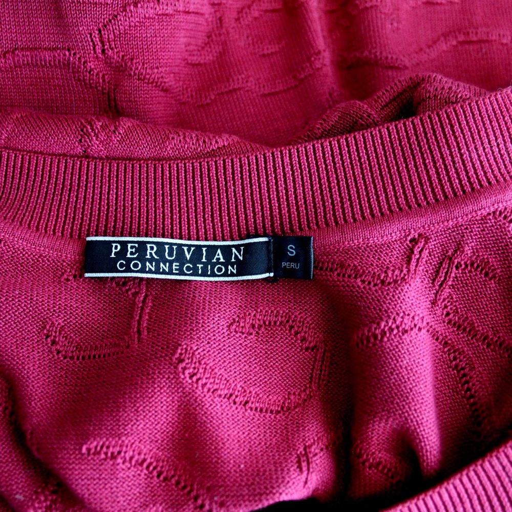 Peruvian Connection Magenta Textured Design Sweat… - image 4